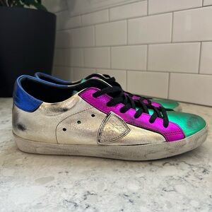 Philippe Model Paris PRSX Rainbow Metallic Sneakers Size women’s 8.5 EU40